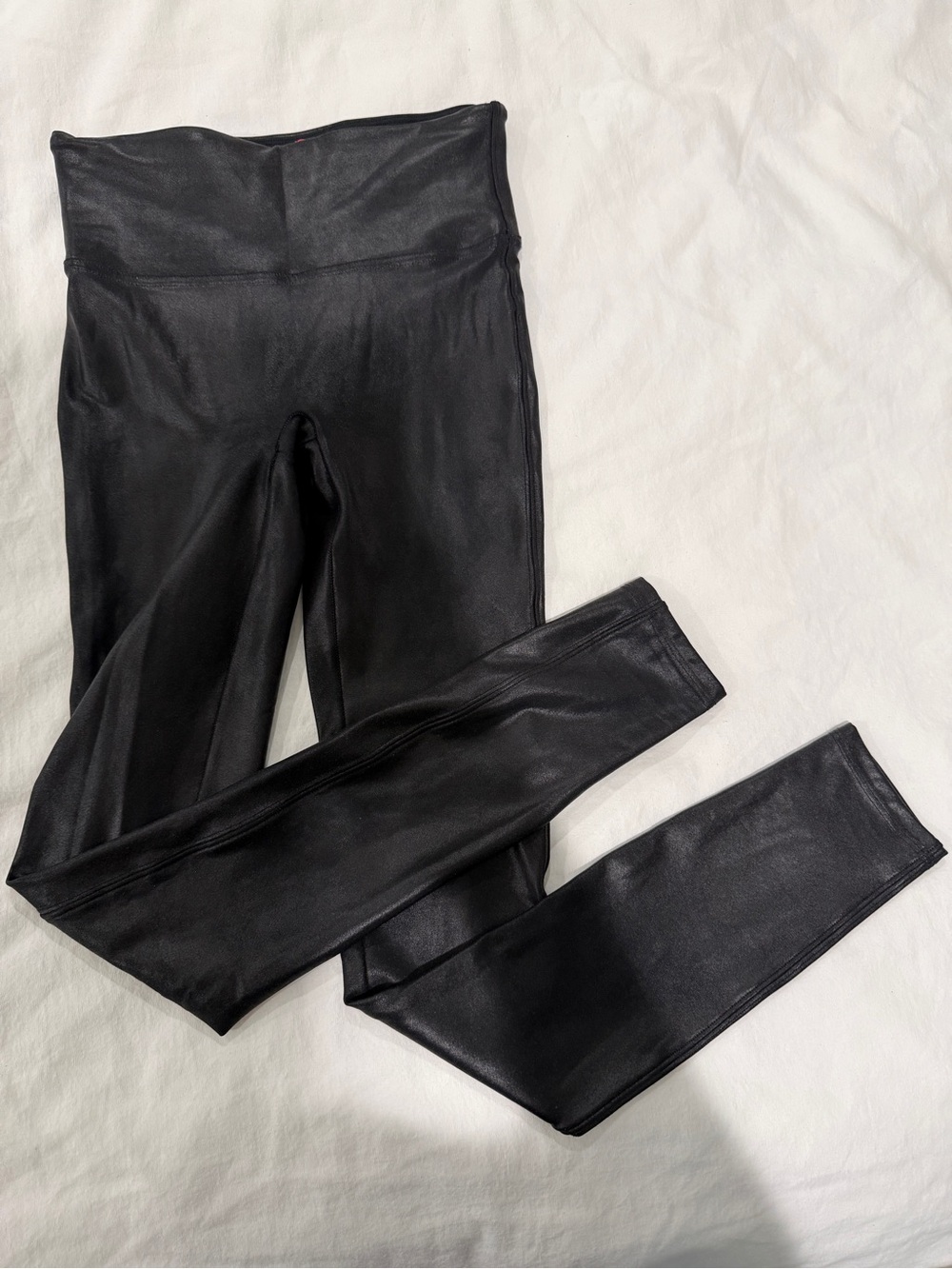 SPANX Black Faux Leather High-Waist Leggings